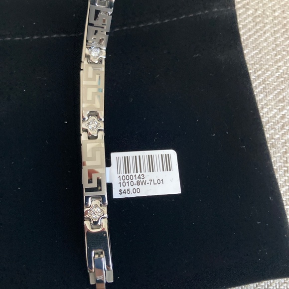 Greek pattern bracelet with White Stones - Picture 2 of 4